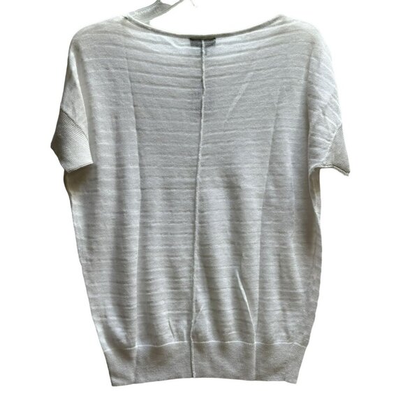 The Limited White Tonal Stripe Pullover Semi Sheer Top Generous XGenerous XS NEW - Picture 5 of 8